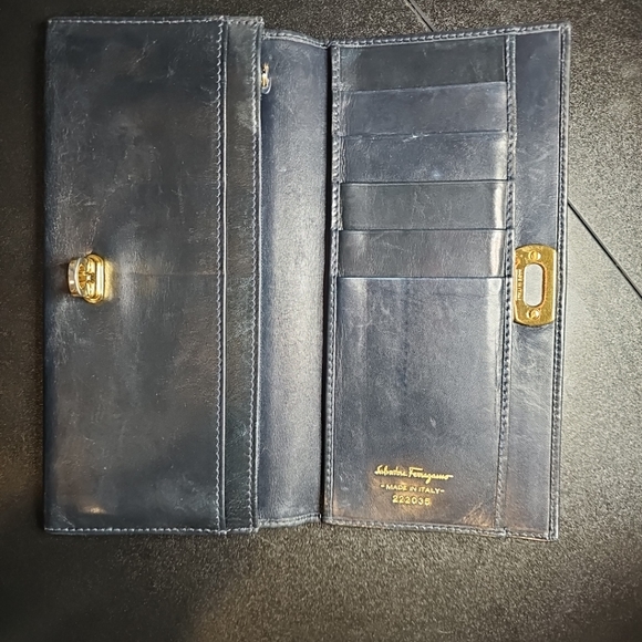 Salvatore Ferragamo Navy long wallet - Picture 4 of 7